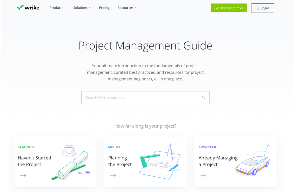 Screenshot of Wrike Project Management Guide