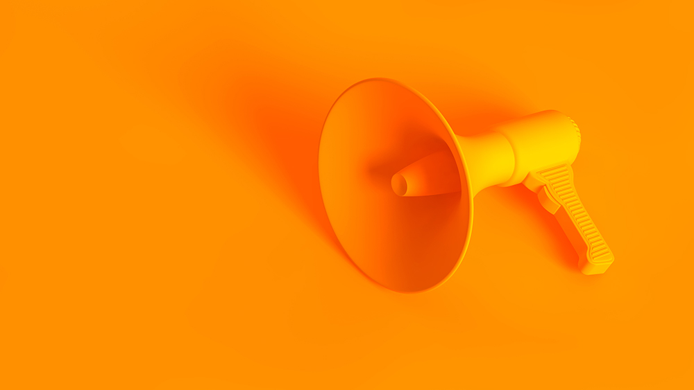 Orange megaphone.