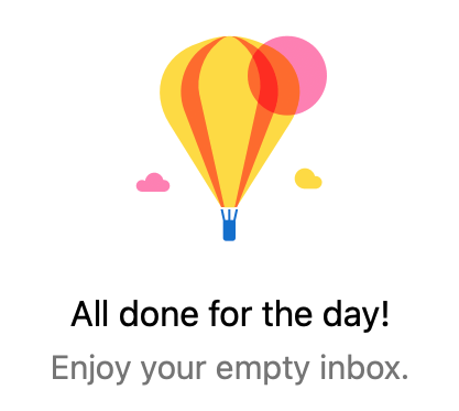 Microcopy example from Microsoft Outlook when your inbox is empty.