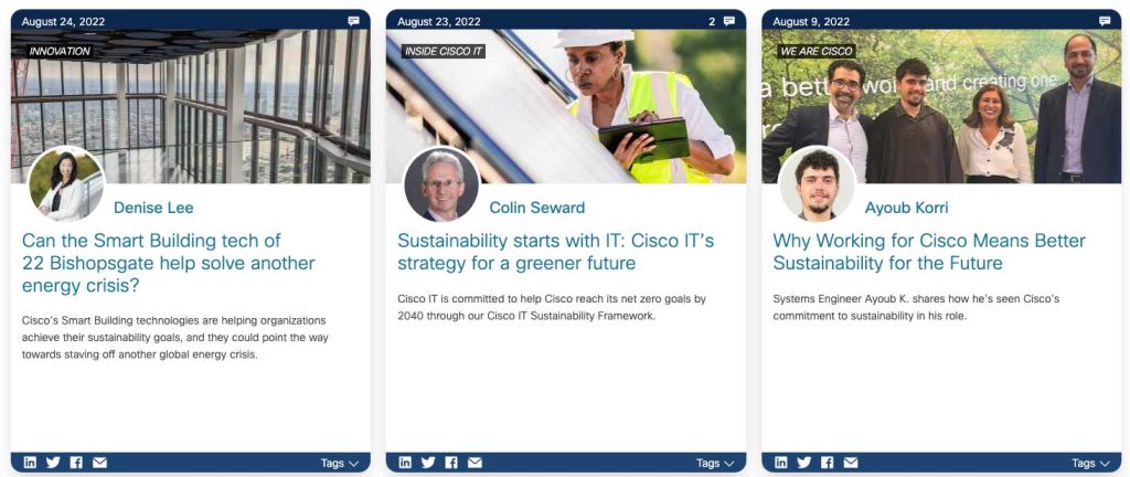 Screenshot of Cisco blog
