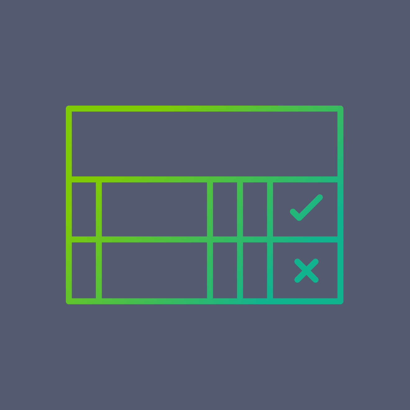 Icon of a spreadsheet