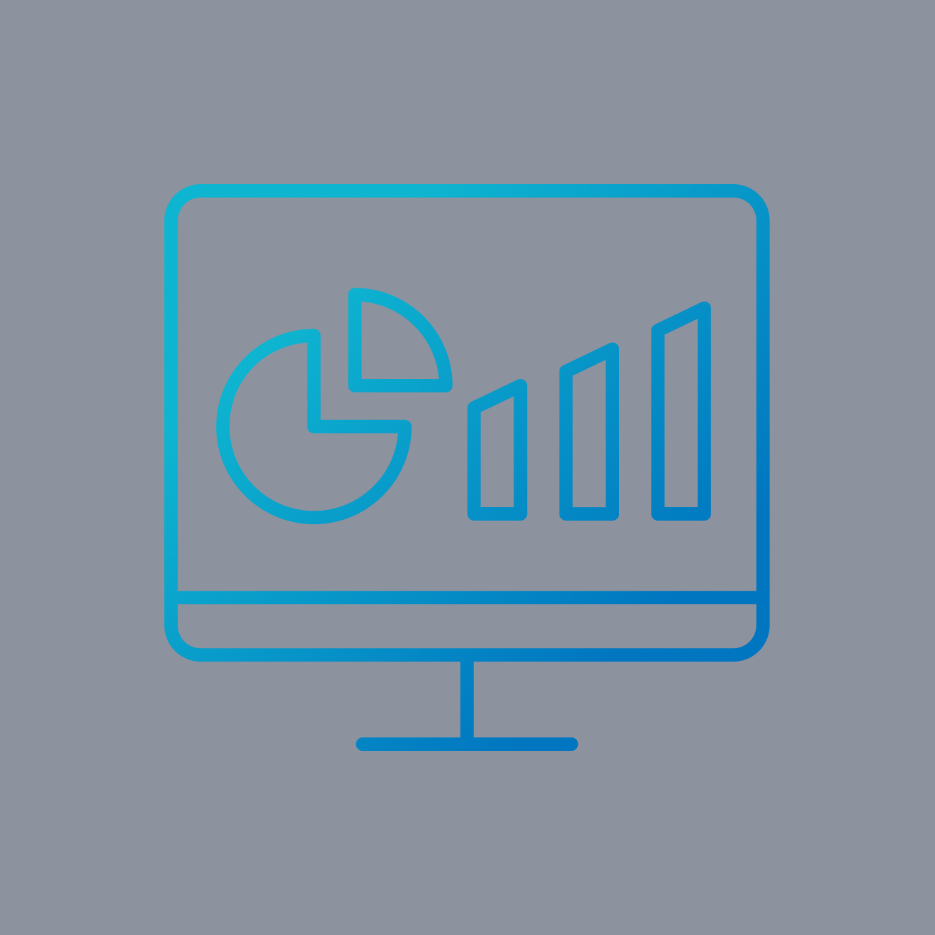 Icon of charts on a computer screen