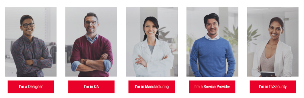 Keysight website homepage showing different buyer personas