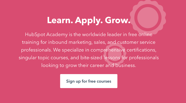 Hubspot Academy website copy