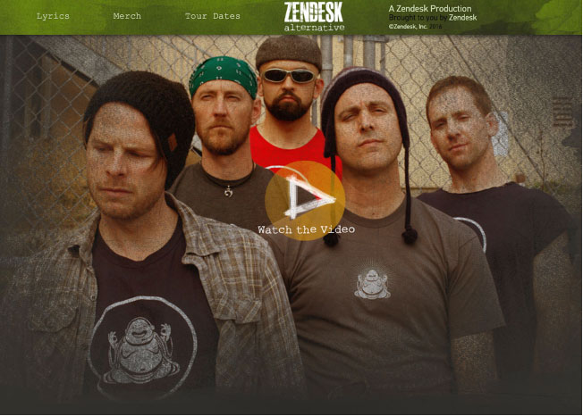 Zendesk video with its fake, humorous musical group